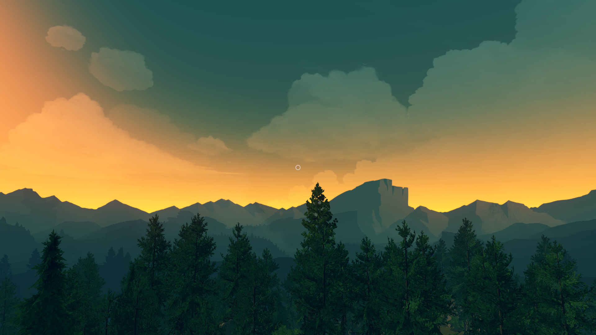 Sunset from the game Firewatch